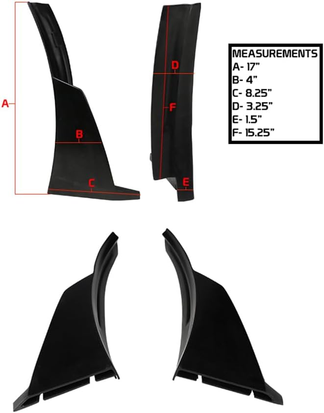 Universal Front Bumper Lip Spoiler for Most Vehicles, PU Black Ikon Style Add-on Front Splitter Air Dam Chin Protector, 2 Pieces