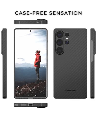 Image of Compatible with Samsung Galaxy S25 Ultra Case - [600D Aramid Fiber] [Extremley Thin] [Qi2 Magnetic Cover] [Feel Like No Case] - Black
