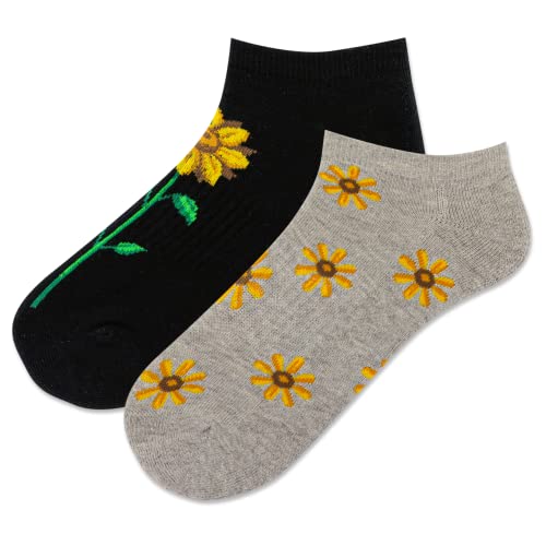 Hot Sox Womens Sunflowers Low Cut Sock 2 Pair