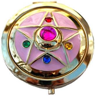 Sailor Moon Crystal Star Compact Brooch Locket Functional Cosplay Doll Prop Pink