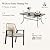 HERA'S HOUSE 7 Pieces Patio Table and Chairs Set, Outdoor Dining Set for 7, 6 x Cushioned Woven Rattan Patio Chairs and 1 x Black Metal Table with Umbrella Hole, Outdoor Rattan Dining Set for Lawn