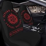 Supernatural Saving People Hunting Things Car Seat Cover Set Fits Most SUV Cars Truck SUV Sedan, Neoprene Non-Slip 2 Pcs