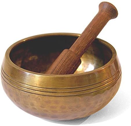 Figo Inc ® Large Size antique Hand Hammered Nepal Brass Tibetan Singing Bowl & Stick -for Meditation and Healing