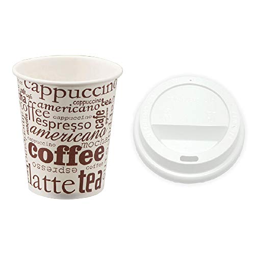 TELEVASO   1000 uds   Vaso de cartón para café Vending + Tapa Traveler   Capacidad de 200 ml (7 oz)   Ideal para Bebidas Calientes como café, té, Leche, infusiones