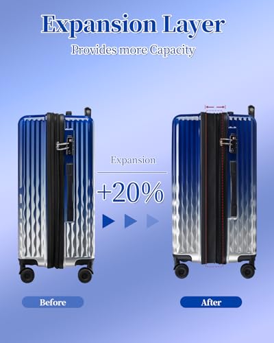 Image of Luggage Set, 20 Inch Carry on Luggage, 24 Inch Checked Luggage Lightweight Hardside Suitcase With Spinner Wheels, TSA Lock, 2-Piece Set