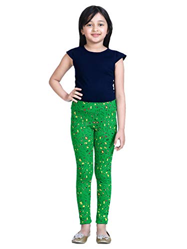 Image of Naughty Ninos Girls Green Printed Ankle-Length Legging for 2 to 12 Years