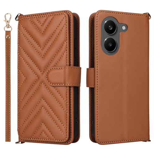 �Ή��@�� for Xiaomi Poco X8 Pro 5G,�Ή��@�� for Redmi Turbo 5 �t���b�v���X�^���h�t�� �_�u���J�[�h�X���b�g �E�H���b�g�P�[�X Brown
