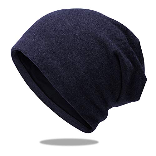 Hongtellor Unisex Beanie Cap Stretch Beanie Mütze Casual Cap Herren Slouchy Beanie, blau, Einheitsgröße Cover