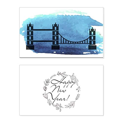 Tarjeta de año nuevo de Inglaterra para regalar bendiciones con el icónico Tower Bridge