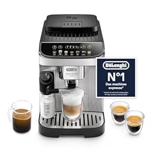 De’Longhi Magnifica Evo - Perfetto Machine à Café Automatique avec LatteCrema Mousseur à Lait Automatique, 7 Boissons en une Seule Touche, Commandes Soft Touch, Argent et Noir (ECAM292.81.SB)