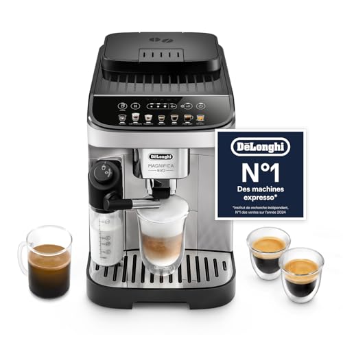 De’Longhi Magnifica Evo - Perfetto Machine à Café Automatique avec LatteCrema Mousseur à Lait Automatique, 7 Boissons en une Seule Touche, Commandes Soft...