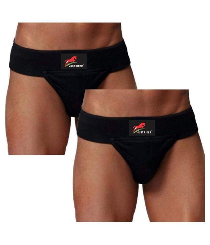 JUST RIDER Gym Cotton Supporter with Cup Pocket Athletic Fit Brief Multi Sports Underwear Outdoor Inner and Wear Soft Underpants
