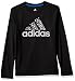 adidas Big Boys' Core Graphic Long Sleeve Tee, Black, M