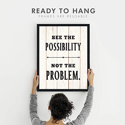 Image of Chaka Chaundh - Office Quotes Frames - Motivational Quotes Wall Frames for Office - Positive Business Quotes Wall Frame - Poster - (14 X 11 Inches) (White wood vintage - color - 3)