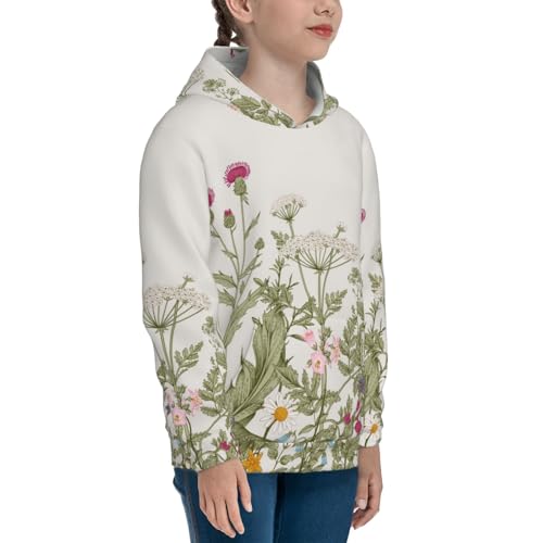 Herbs and Wildflowers Kids Pullover Hoodies Boys Sweatshirts Girls Athletic Clothes with Pocket3