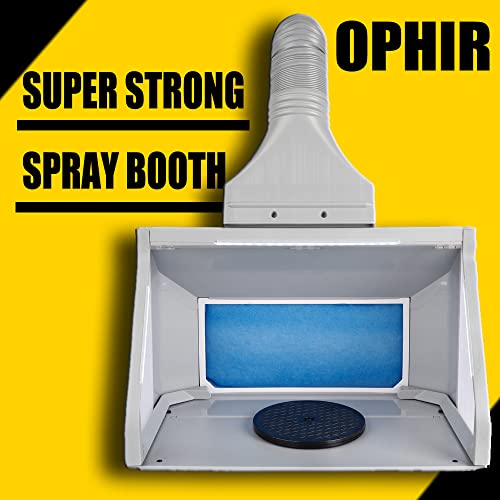 Ophir Super Power Airbrush Spray Booth Kit Portable Paint Spray Booth With Filter Led Lights For Model Hobby,Crafts,Nails,Cake,T-Shirt #TOP1