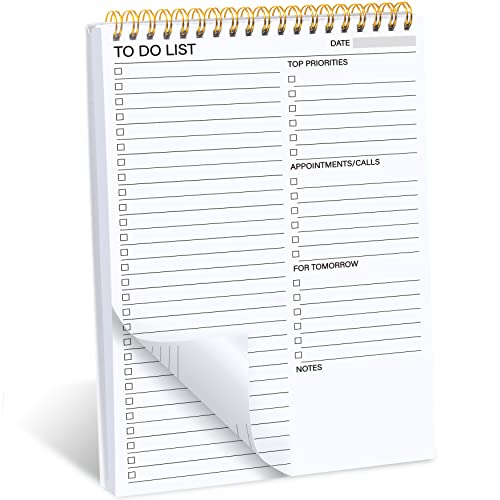 LIMBJEY To Do List Notepad - Daily Planner Notepad Double Side Use To Do List Notebook Planner, 6.5" X 9.8" Organiser Notebook with Checklist for Productivity (B6-1PACK)
