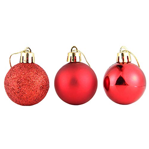 Preisvergleich Produktbild 24pcs SchönheitsWeihnachtsbaumFlitterDekor... bruchsicheres Weihnachtshängende Dekorationen rot