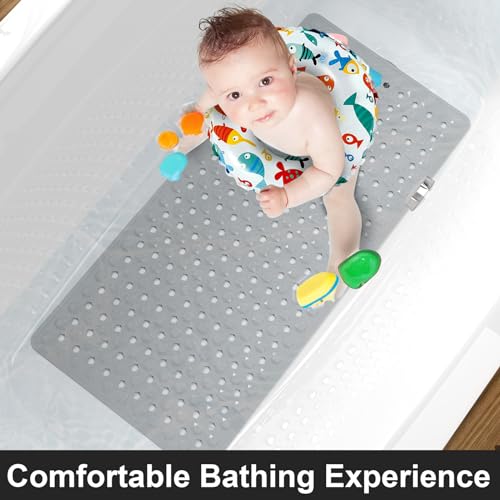 Xiyunte BK011- GREY Bathtub Mat Non Slip Bath Mat For Tub, 40 X 16 Inches Extra Long Non Slip Shower Mat thumb #6