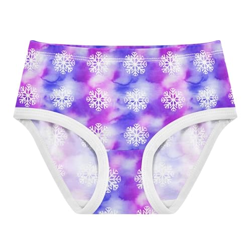 Joisal Cotton Girls Underwear Toddlers White Snowflakes Purple Pink Little Girl Panties Personalized Briefs Undies Kids 2t