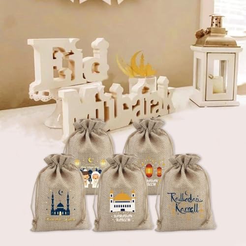 Sachets cadeaux à cordon Aïd Moubarak et décorations de bonbons Ramadan - 4