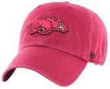 47 NCAA Unisex-Adult Clean Up Adjustable Hat Cap One Size (US, Alpha, One Size, Arkansas Razorbacks - Red)
