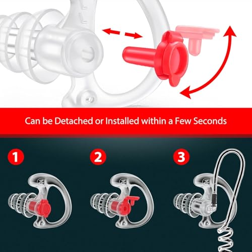 Zeadio Dreifach-Flansch Ohrstöpsel, Bequeme Silikon-Ohrpassstücke - Größe M, 8 Paar, Transparent