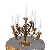 Holibanna 2 pcs Candelabra Cake Topper with Candals Plastic Candlestick Tall Candle Stand for Wedding, Ceremony, Birthdays, Halloween, Christmas Dinner Cake Topper