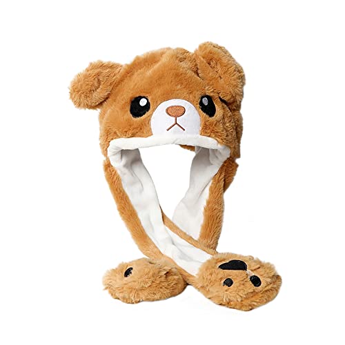 Uposao Lustige Tiermütze Plüsch Bär Mütze mit Beweglichen...