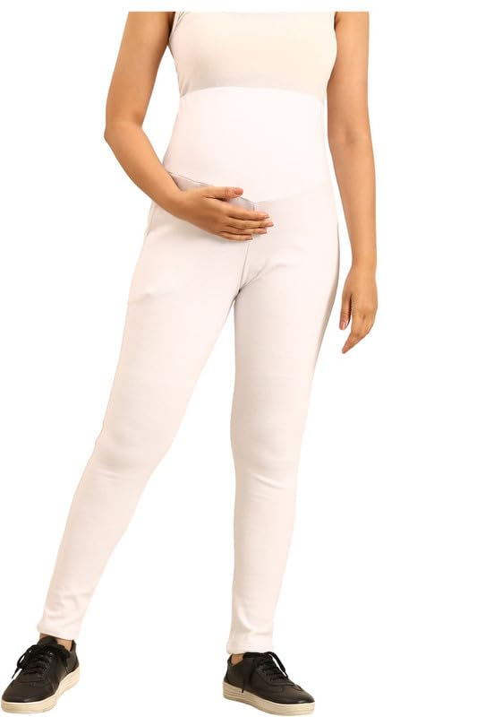 nightspree Women's Cotton Hoisery Elastic Waistband Over The Belly Mom to be Maternity Leggings|Pant|Palazzo, Super Soft Comfortable with Pocket (3101-Maternity Leggings.)-picture-12