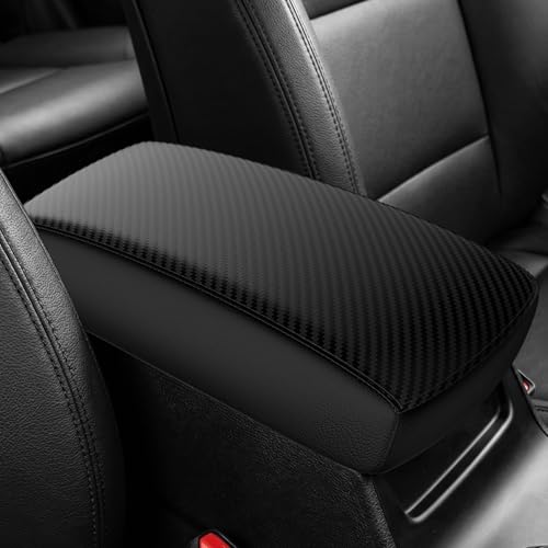 Image of Autorder Center Console Cover for Nissan Sentra 2020 2021 2022 2023 2024 2025 Accessories Carbon Fiber Armrest Cover Anti-Scratch Middle Console Pad Leather Armrest Protector