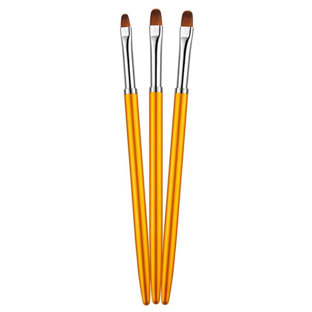 Pennelli per pittura ad olio, 3 pezzi/set Nail Art Manico in metallo Disegno Gel Estensione Costruttore Pennello Penna per manicure Fiore Pittura Petalo Strumenti Kit (Nero Blu Exorcist1 Grigio Chia