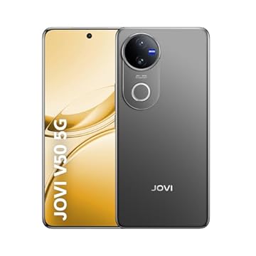 Smartphone JOVI V50 5G 512GB 12GB RAM, Câmeras ZEISS 50MP OIS. AMOLED 120Hz, Bateria 6000mAh, Carregamento Rápido 90W, Snapdragon 7 Gen3, Android 15, Preto Acetinado