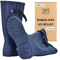 Ladies Wide Leg Wellies - Wellington Boots Ladies for Wearing with Jeans or for Wide Calf Women - Waterproof Wellies - Royal Blue - UK Wellies Size 7