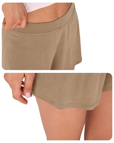 Image of ODODOS 2-Pack Ultra-Soft Modal Lounge Shorts for Women - Lightweight & Breathable Sleepwear, 3 inch Inseam