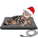 Kiroto Outdoor Pet Heating Pad for Cat Dog, Heated Mat with Waterproof Cover and Automatic Temperature Control, Suitable for Cat Houses, Dog Houses, Small Beds, Porches, 20'' x 16'',Gray