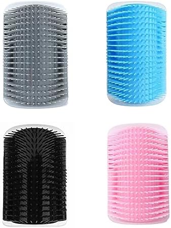 SSRDFU Massage Corner for Cats – Cat Brush Wall Corner – 4 Pieces Self Groomer Cat Massage Corner Cat Brush Comb Cats Self Groomer Pet Grooming Comb Hair Removal Massage Brush Pet