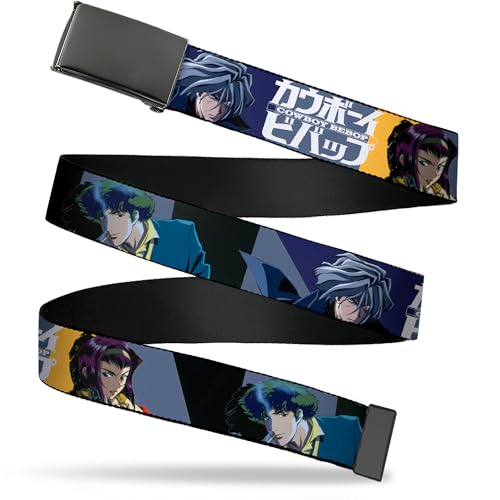 Buckle-Down Crunchyroll Flip Web Belt Cowboy Bebop Spike Vicious and Faye and Logo