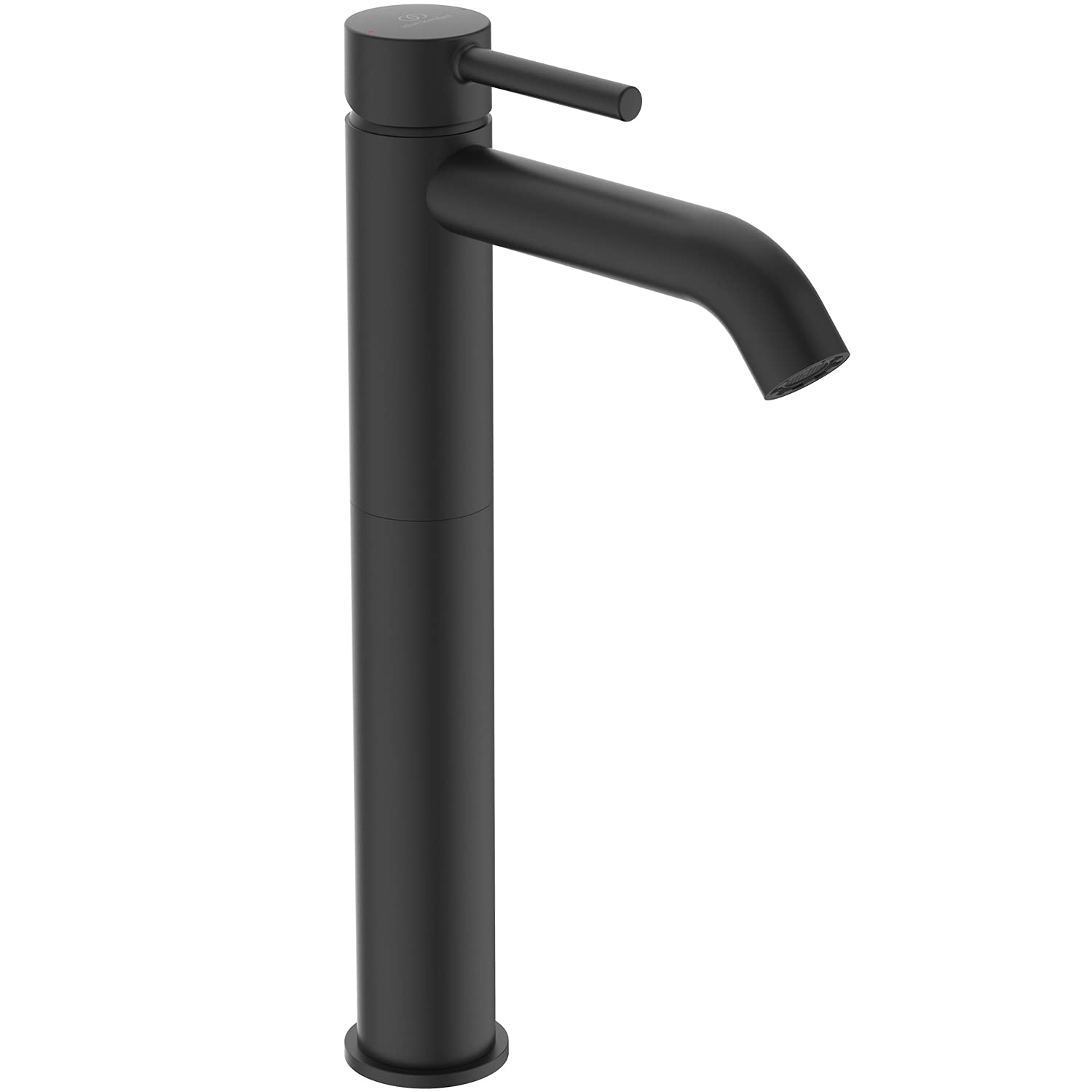Ideal Standard BD137XG Ceraline Waschtischarmatur mit Push-Open Ventil, Verlängerter Sockel, Bad-Wasserhahn mit Auslauf, Mischbatterie Waschbecken, Wassersparend, Schwarz (Silk Black)