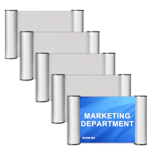 Plaque de porte de bureau en aluminium brossé A6 cadre d'information mural élégant lot de 5