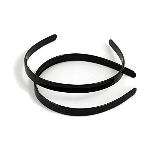 Serre-tete en plastique noir à customiser décorer, largeur 13mm - lot de 10 Cover