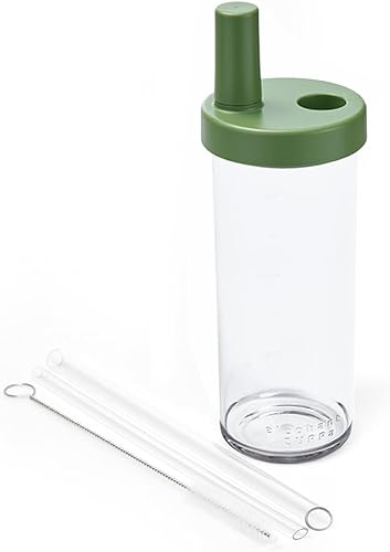 Miniatura 12 de Vaso clásico de 3ª generación, con dos popotes, utilizado para la vida diaria, sin BPA, a prueba de fugas, ligero, 24 onzas, azul