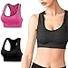 Libella Donne Reggisegno Push Up Bustier Sostegno Forte Imbottito Senza Cinturino Fitness Top di Sport 3765 L/XL Pacco da 2 Nero+Rosa