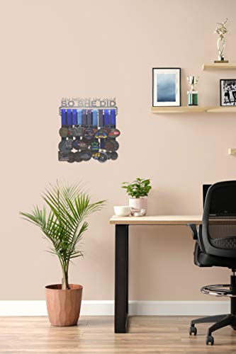 Allied Medal Hangers - She Believed She Could So She Did (Text Only): Awards Display Rack Holder - Multiple Size Options Available (12" Wide With 3 Hang Bars) #TOP1