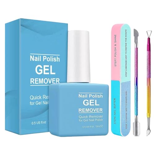 Removedor de esmalte de uñas de gel, removedor de gel rápido, empuje de cutícula raspador, proceso de eliminación rápido de 15 ml 3-5 minutos herramientas de limpieza eficientes versátiles para remoja