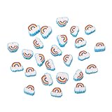 100pcs Blue Rainbow Polymer Clay Spacer Beads for Women Jewelry Making DIY Bracelet Necklace Hair Clip Accessories (Rainbow)