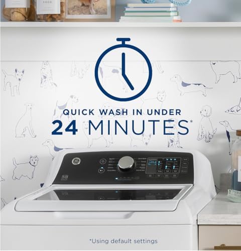 GE - 4.5 Cu. Ft. Top Load Washer with Water Level Control, Deep Fill, Quick Wash, and Glass Lid - Thumbnail 3