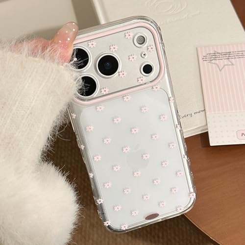 Coque iPhone 14 Pro Max transparente antichoc fleur rose silicone
