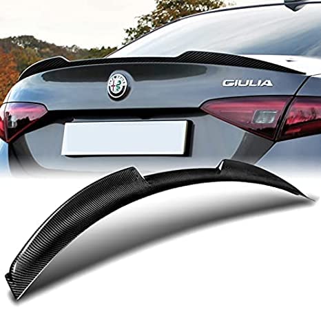 XXZQL Coperchio del Bagagliaio Posteriore Ad Alte Prestazioni Spoiler Alettone Adatto per Alfa Romeo Giulia 2017-2021 100% Reale Fibra di Carbonio Spoiler del Bagagliaio Alettone