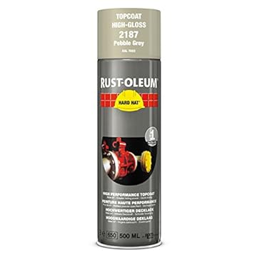 RUST-OLEUM 2187 Hard Hat Topcoat Ral-Colours, The Nr. 1 Industrial Paint Aerosol. Go Further, Work Faster, Last Longer!, Pebble grey-RAL 7032